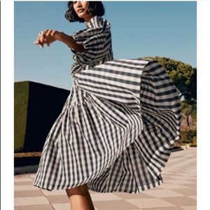 & OTHER STORIES Checkered Puff Sleeve Midi Dress